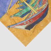 Vissersboten op het Strand van Vincent Van Gogh Tissuepapier (Detail)