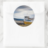 Vissersboten Ronde Sticker (Tas)