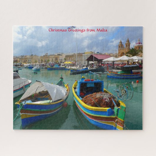 Vissersboten van Malta. Legpuzzel (Horizontaal)