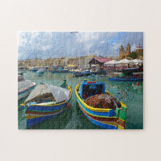 Vissersboten van Malta. Legpuzzel (Horizontaal)
