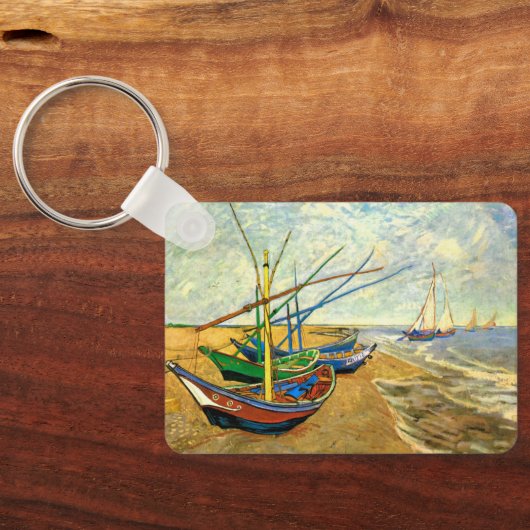 Vissersboten van Van Gogh op het strand bij Sainte Sleutelhanger (Achterkant)