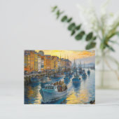 Vissersboten Verlaten de Haven, Claude Monet, Zons Briefkaart (Staand voorkant)