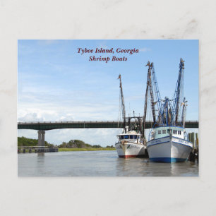 Vissersboten voor Tybee Island Georgia Briefkaart