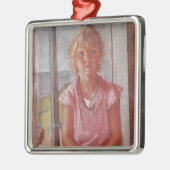 Vissersdochter Metalen Ornament (Links)