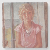 vissersdochter stenen onderzetter (Voorkant)