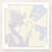 Vissershaak - Pop Gothic Nightmare Surreal Art Glazen Onderzetter (Achterkant)