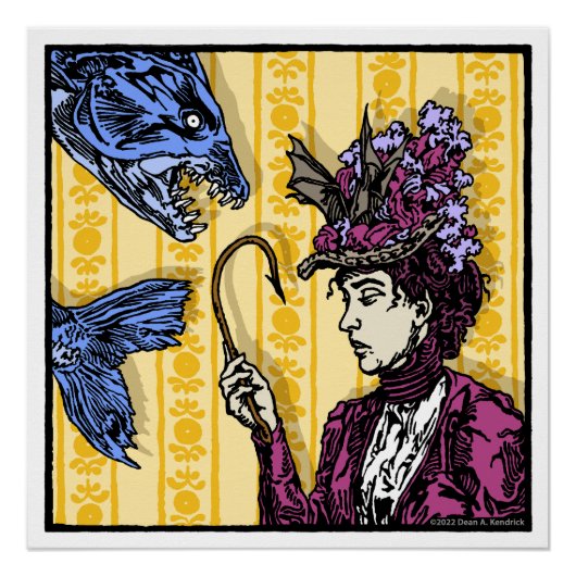 Vissershaak - Pop Gothic Nightmare Surreal Art Perfect Poster (Voorkant)