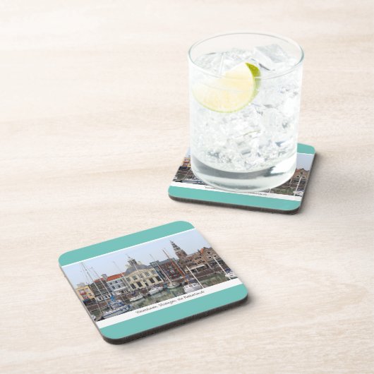 Vissershaven Uitzicht, Vlissingen, Nederland Bier Onderzetter (Rechterzijde)