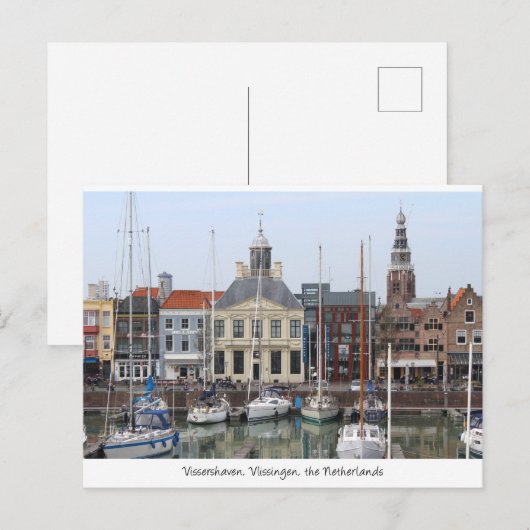 Vissershaven Uitzicht, Vlissingen, Nederland Briefkaart (Voorkant / Achterkant)