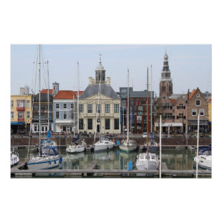 Vissershaven uitzicht, Vlissingen, Nederland Perfect Poster