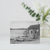 Vissershut, 1900 briefkaart (Staand voorkant)