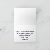 visserskunst springen zonsondergang Happy Birthday Kaart (Binnen)