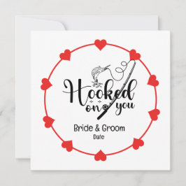Vissersliefhebbers haken aan je trouwdag save the date