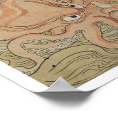  vissersmeisje met een octopus, Retro Japan Poster (Hoek)