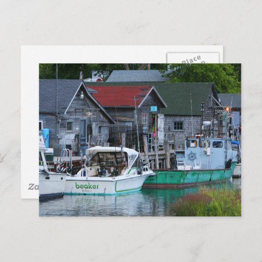 vissersstad in Leland Briefkaart (Voorkant / Achterkant)