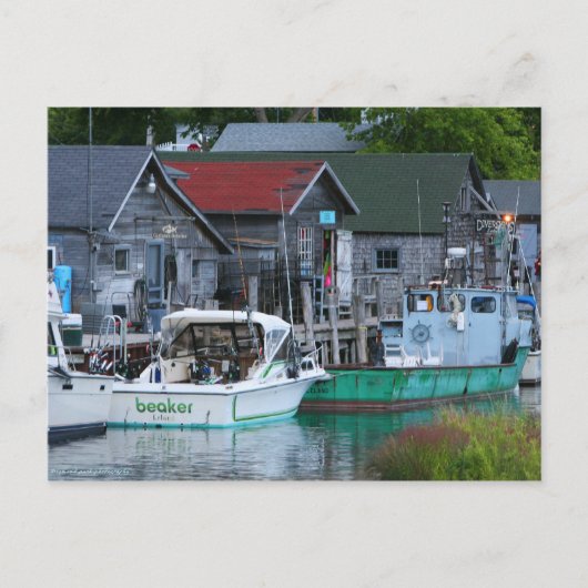 vissersstad in Leland Briefkaart (Voorkant)