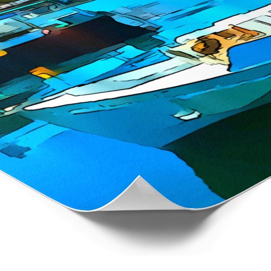 Vissersvaartuig in Koroni Harbour A2 - Poster (Hoek)