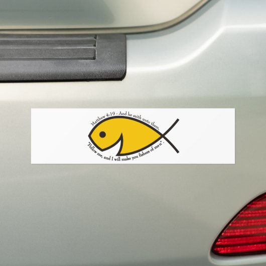 Vissersvaartuigen voor de Man - Matthew 4:19 Bumpersticker (Op auto)