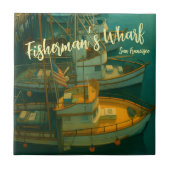 Vissersvloot bij Fisherman's Wharf, San Francisco Tegeltje (Voorkant)
