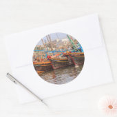Vissersvloot Ronde Sticker (Envelop)