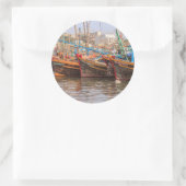 Vissersvloot Ronde Sticker (Tas)