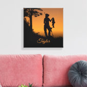 Vissersvrouw in de schemering canvas afdruk (Insitu (Woonkamer))