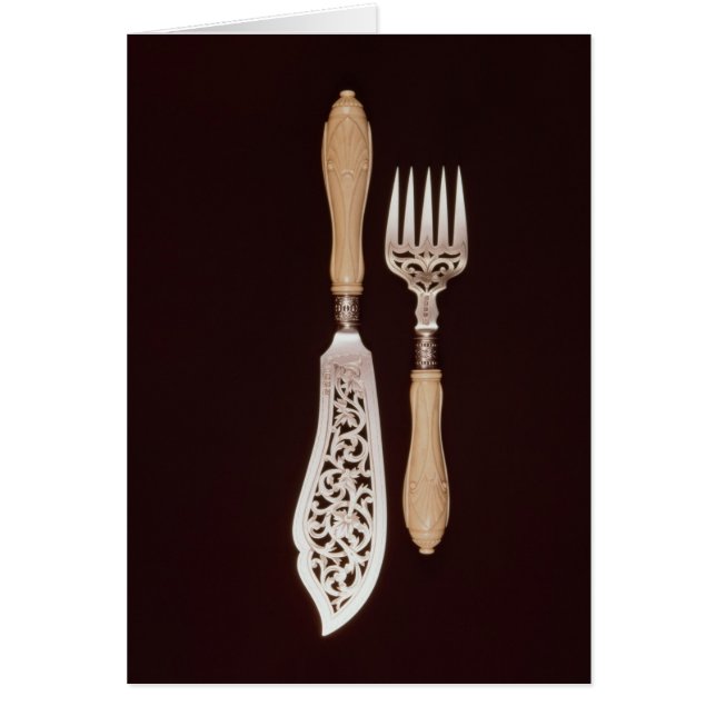 Visservers met gekerfde ivoren handvatten (Voorkant)