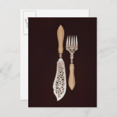 Visservers met gekerfde ivoren handvatten briefkaart (Voorkant / Achterkant)