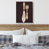 Visservers met gekerfde ivoren handvatten canvas afdruk (Insitu (Slaapkamer))