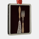 Visservers met gekerfde ivoren handvatten metalen ornament (Rechts)