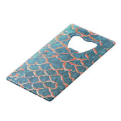 "Vissesschaalflesopener" Creditkaart Flessenopener (Voorkant Gekanteld)