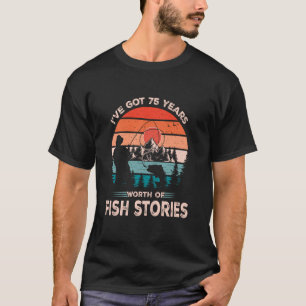Visshirts voor mannen 75 jaar oud 75ste verjaardag t-shirt