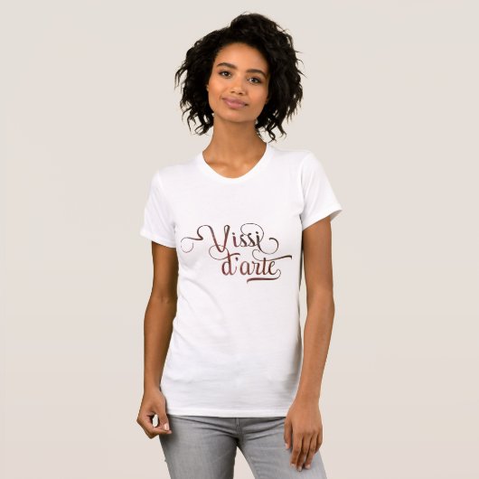 Vissi d'arte ornamental typographic light shirt (Voorkant volledig)