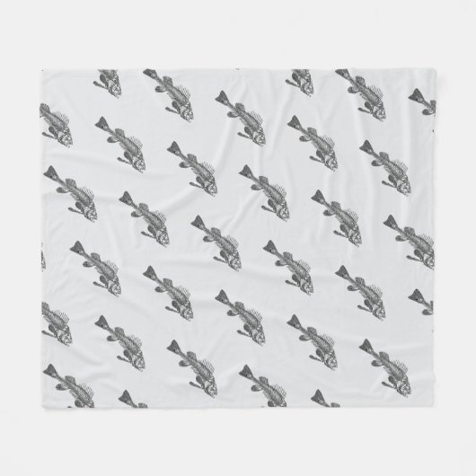 Visskelet Fleece Deken (Voorkant (Horizontaal))