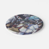 Vissoep met Hoofd, Singapore Papieren Bordje (Gekanteld)