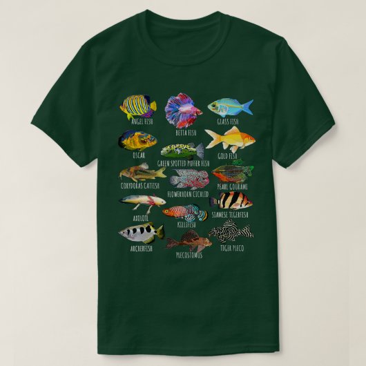 Vissoorten Biologie van aquariumsoorten T-shirt (Design voorkant)