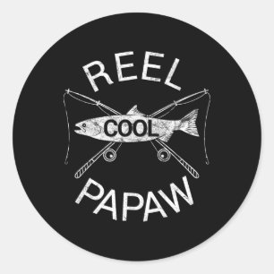 Visspoel Cool Papaw Papa Vader Cadeau Vaderdag Ronde Sticker