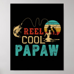 Visspoel Cool Papaw Vaderdag Cadeau Visser Poster