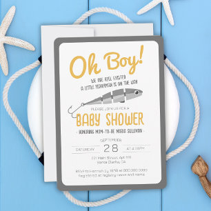 Visspoel Opgewonden Oh Jongen Baby Shower Kaart