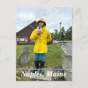Visstandbeeld in Napels, Maine Feestdagenkaart