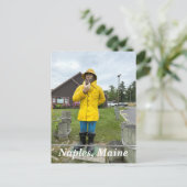 Visstandbeeld in Napels, Maine Feestdagenkaart (Staand voorkant)