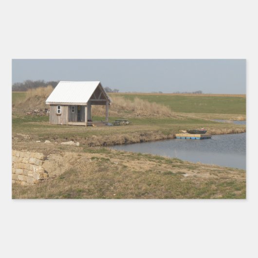 Visstekort in het land rechthoekige sticker (Voorkant)