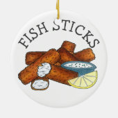 Vissticks Visvissingers Tartarsaus Keramisch Ornament (Achterkant)