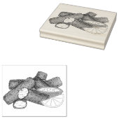 Vissticks Visvissingers Tartarsaus Rubberstempel (Gestempeld)