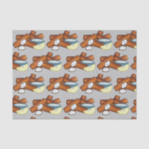 Vissticks Visvissingers Tartarsaus Tissuepapier