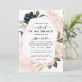 Vissy Blush Floral Geometric Virtual Vrijgezellenf Kaart (Staand voorkant)