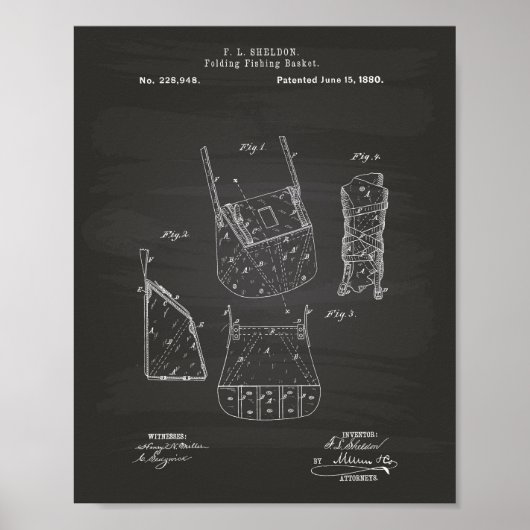 Vist 1880-patentartbord poster (Voorkant)