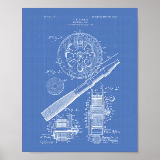 Vist 1906 Patent Art Blueprint Poster (Voorkant)