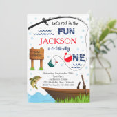 Vist 1e verjaardag O-Fish-Ally One Invite Kaart (Staand voorkant)