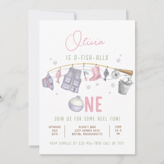 Vist 1e verjaardag O-Fish-Ally One Verjaardag Kaart (Voorkant)
